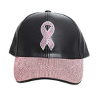 Pink Ribbon Rhinestone Cap