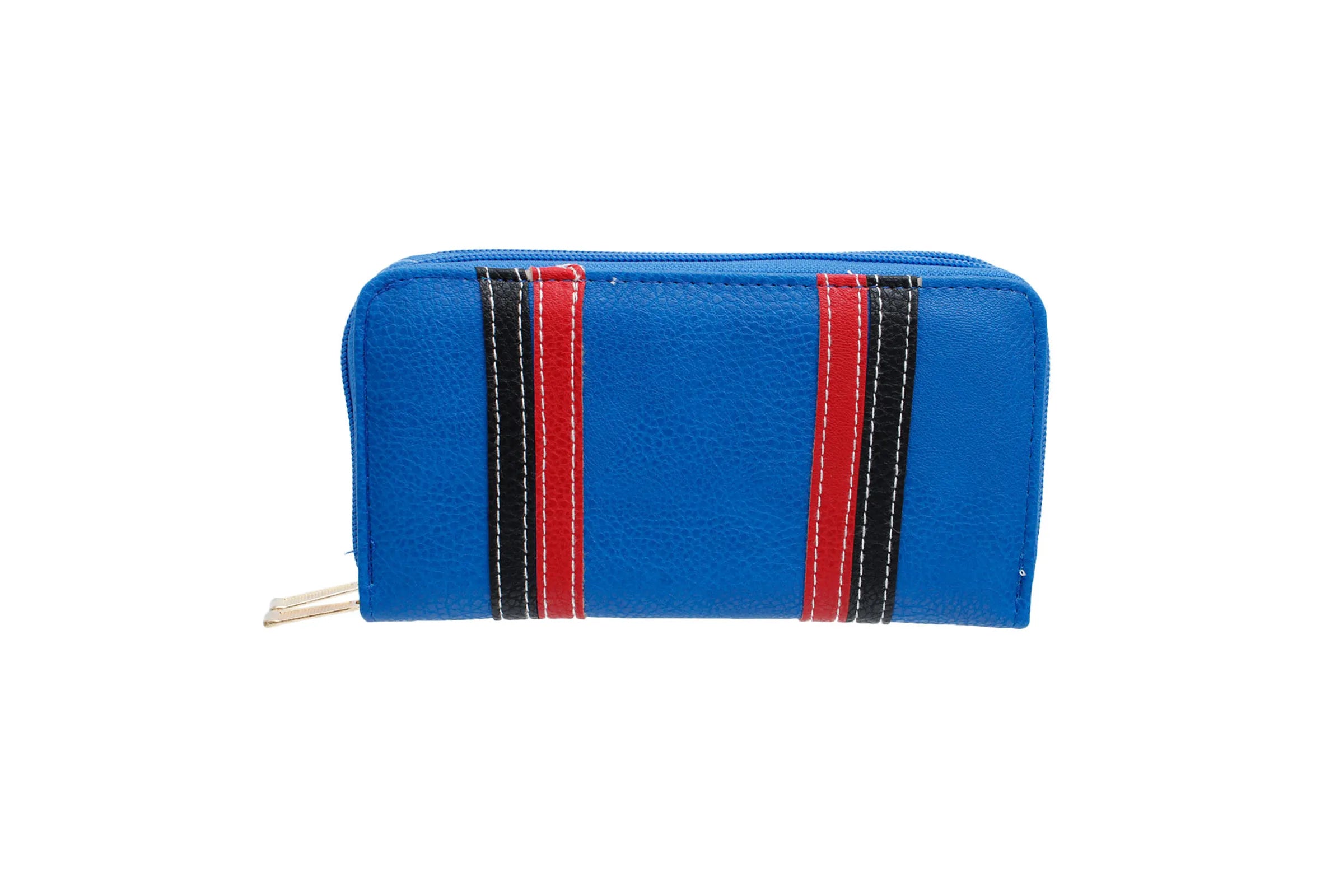 Striped Double Zipper Wallet