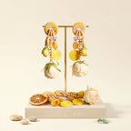 Yellow Oversized Flower Butterfly Drop Earrings
