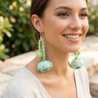 Mint Green Floral Garden Statement Bib Necklace
