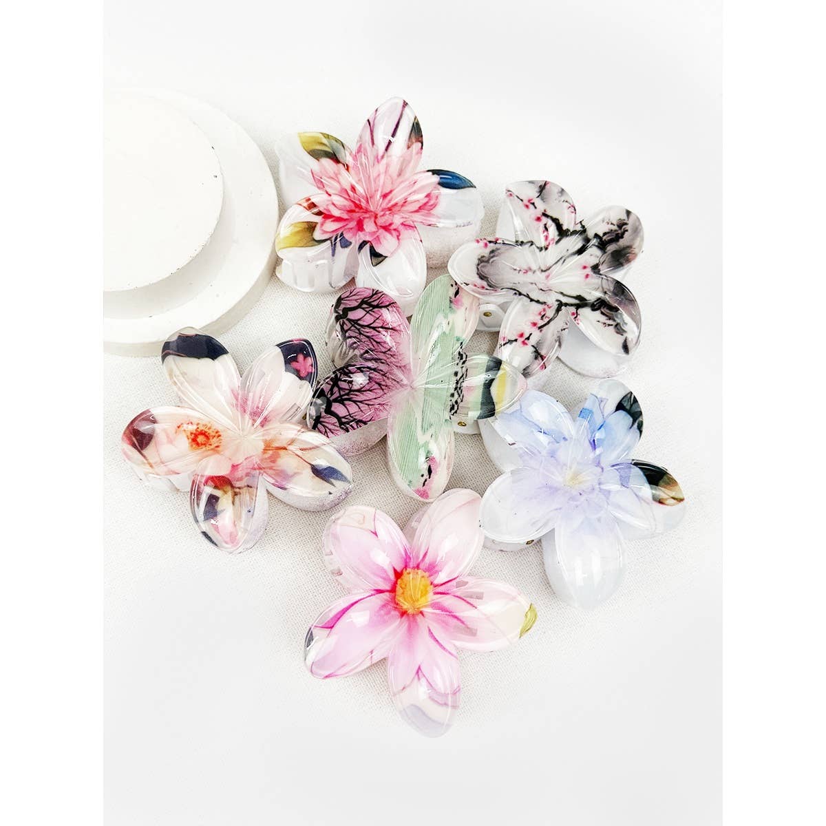 Colorful Floral Hair Claw Clips