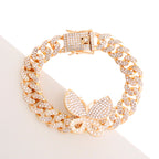 Iced Gold Butterfly Cuban Bracelet