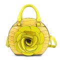 Handbag Round Yellow Flower Croc Bag for Women - Mahalina