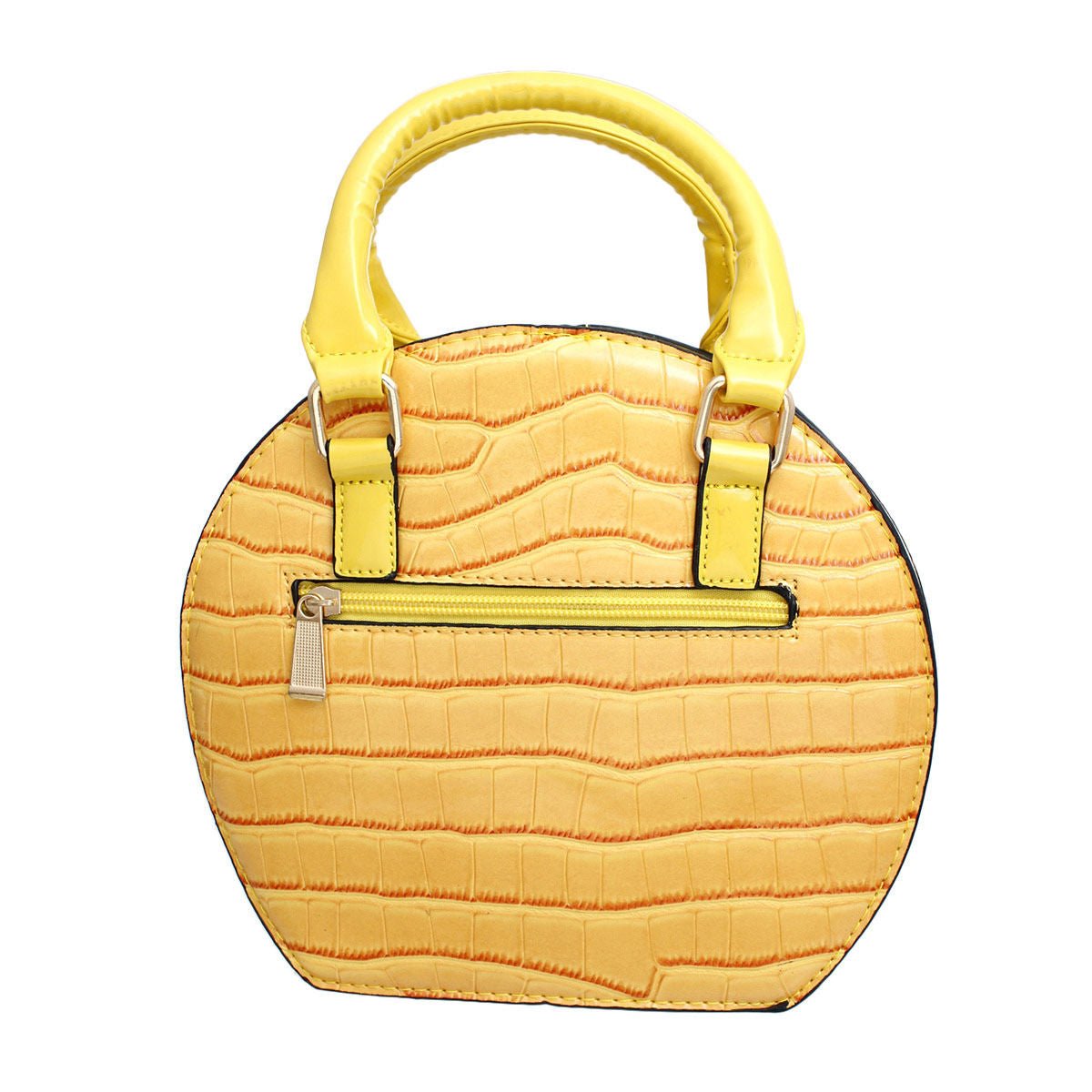 Handbag Round Yellow Flower Croc Bag for Women - Mahalina