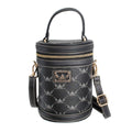 Black Top Handle Barrel Clutch - Mahalina