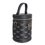Black Top Handle Barrel Clutch - Mahalina