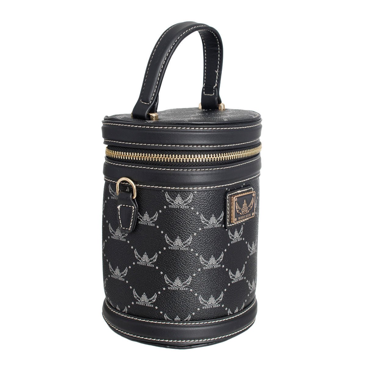 Black Top Handle Barrel Clutch - Mahalina