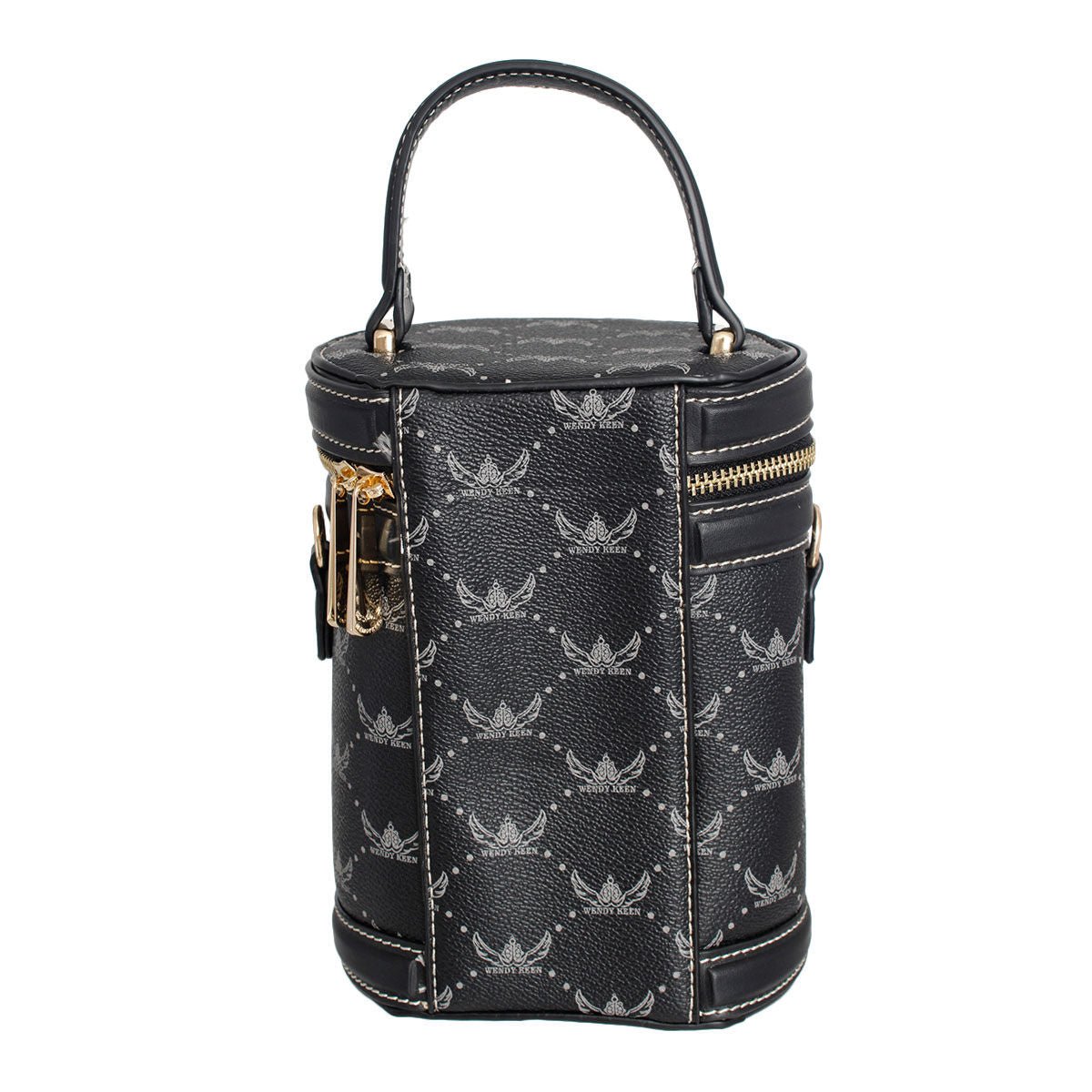 Black Top Handle Barrel Clutch - Mahalina