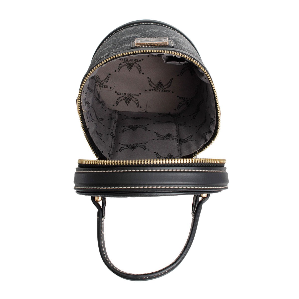 Black Top Handle Barrel Clutch - Mahalina