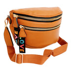 Crossbody Camel Love Zipper Saddle Bag for Women - Mahalina