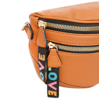 Crossbody Camel Love Zipper Saddle Bag for Women - Mahalina