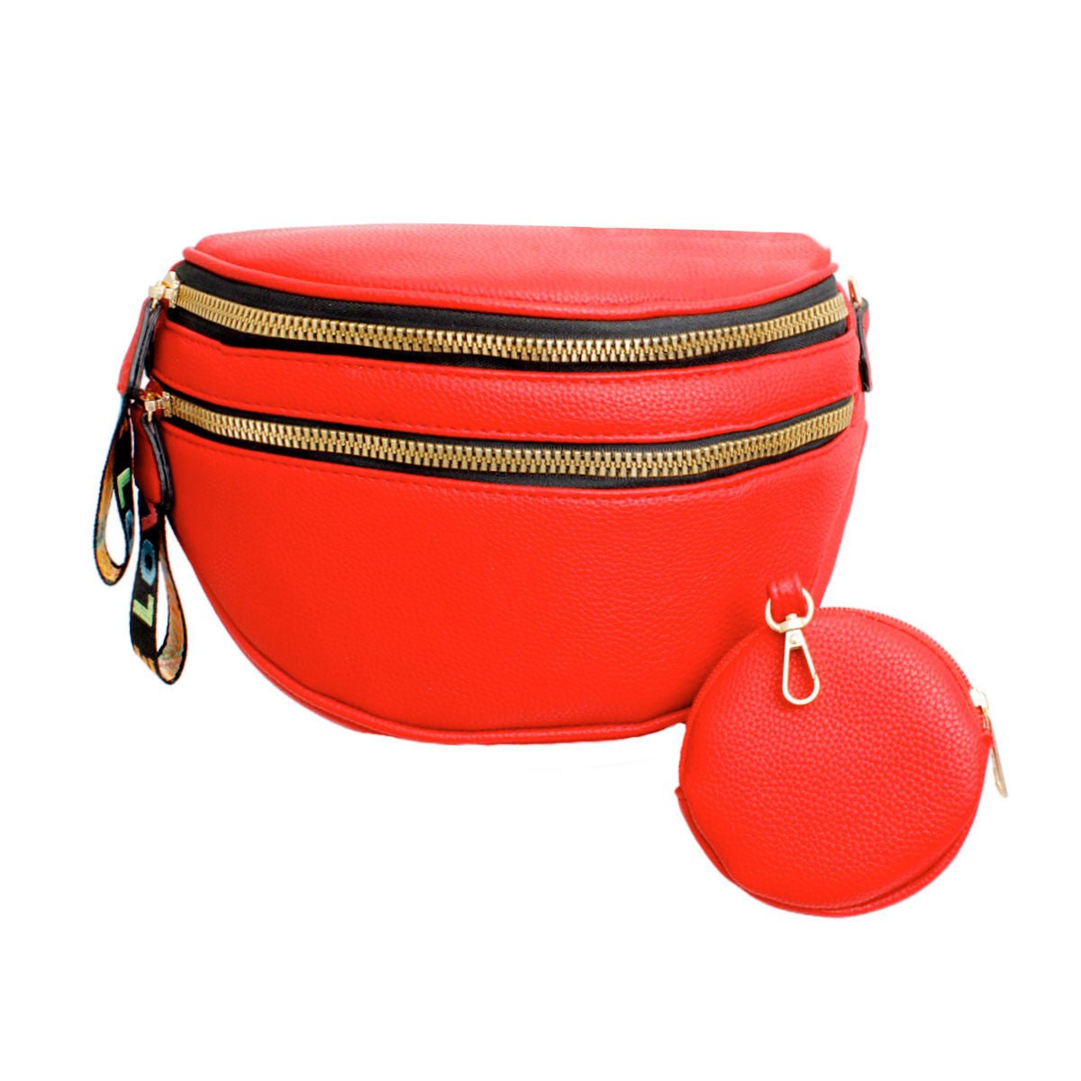 Crossbody Red Love Zipper Saddle Bag for Women - Mahalina
