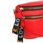 Crossbody Red Love Zipper Saddle Bag for Women - Mahalina
