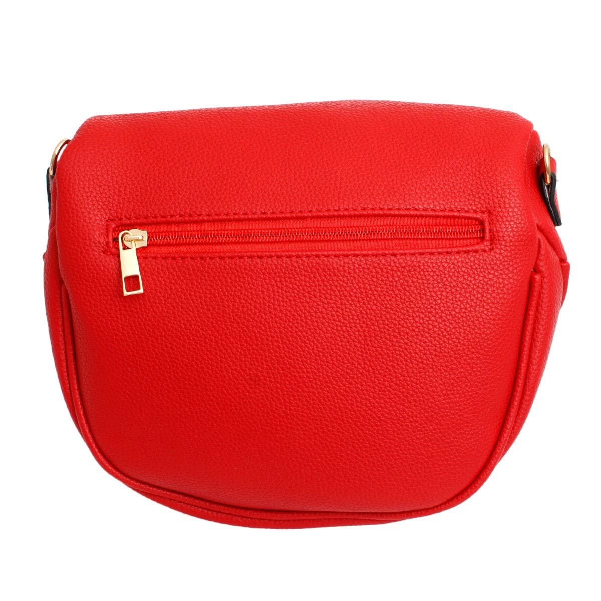 Crossbody Red Love Zipper Saddle Bag for Women - Mahalina