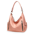 Purse Pink and Gold Stud Hobo Bag for Women - Mahalina