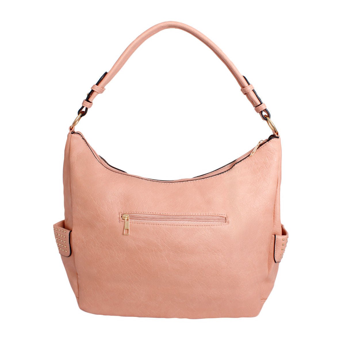 Purse Pink and Gold Stud Hobo Bag for Women - Mahalina
