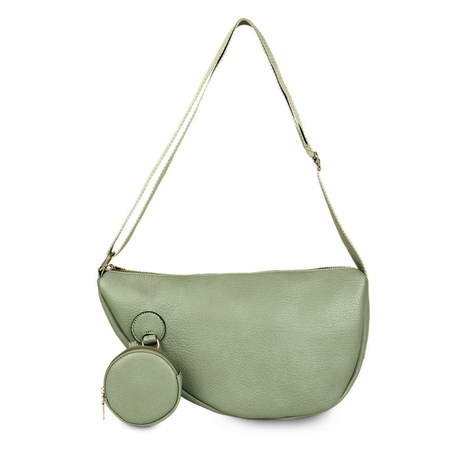 Crossbody Light Green Round Pouch Bag Set Women - Mahalina