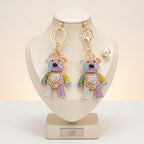 Keychain Colorful Rhinestone Teddy Bear Bag Clip