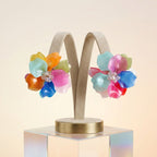 Oversized Multicolor Acrylic Flower Stud Earrings