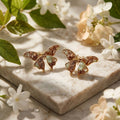Stud Brown Winged Butterfly Free Spirit Earrings