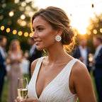 Clip On Gold Glass Crystal Sunflower Earrings
