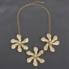 Bib Gold Chunky Floral Organic Petal Necklace