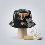 Black Floral Art Reversible Bucket Hat