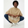 Camel Stripe Classy Zipper Kimono
