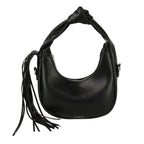 Purse Black Round Fringe Shoulder Bag for Women - Mahalina