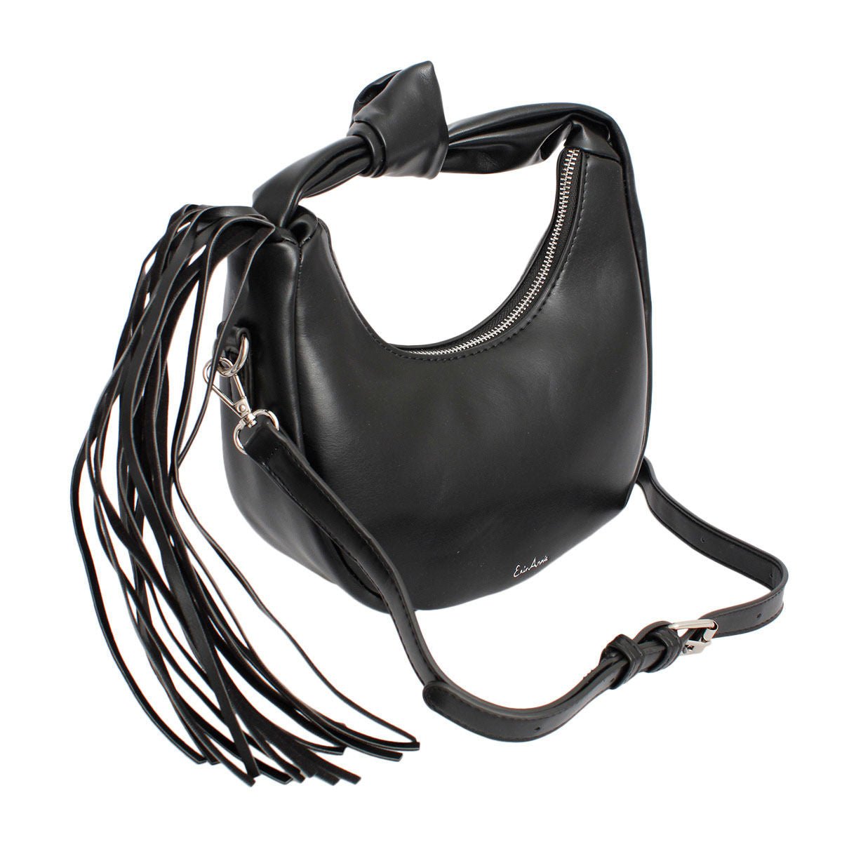 Purse Black Round Fringe Shoulder Bag for Women - Mahalina