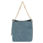 Purse Denim Blue Leather Fringe Bag for Women - Mahalina