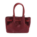 Top Handle Bag Burgundy Suede Dog Charm Purse - Mahalina