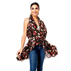 Black Floral Vest Cover Up - Mahalina