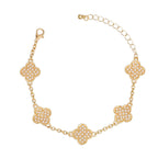 Chain Bracelet Cream Pearl Quatrefoil Clovers