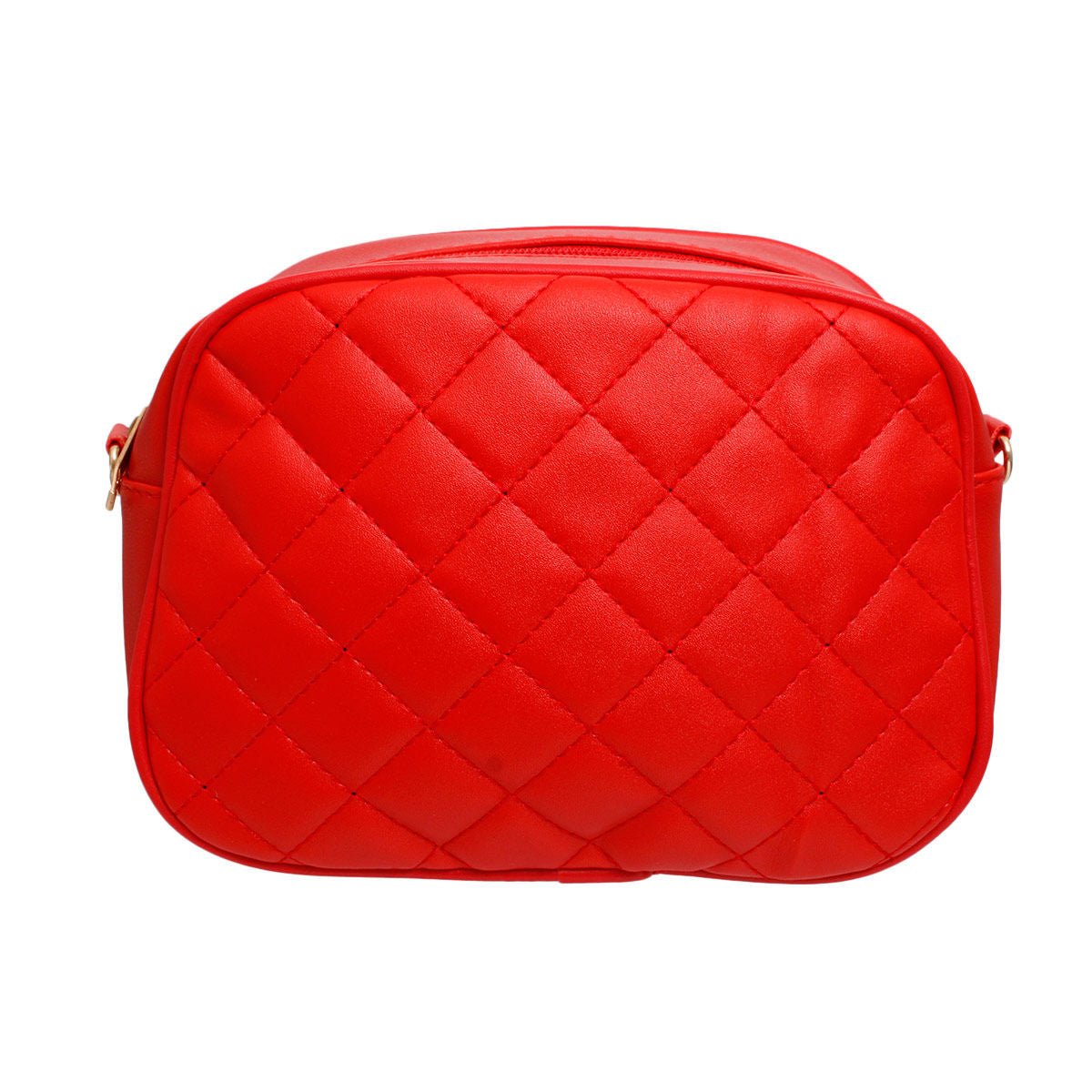 Crossbody Small Red Quilted Chain Strap Bag Women - Mahalina