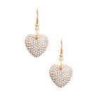 Gold Rhinestone Heart Fish Hooks - Mahalina
