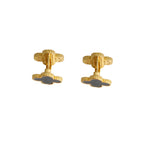 Black Clover Crystal Stud Earrings with Omega Back