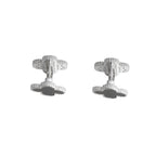 Black Clover Silver Stud Earrings with Omega Back