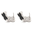 Black Clover Silver Stud Earrings with Omega Back