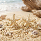 Stud Gold Starfish Seaside Sculpted Earrings