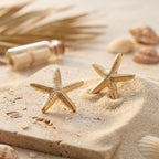 Stud Gold Starfish Seaside Sculpted Earrings