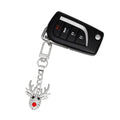 Keychain Rudolph Reindeer Silver Purse Charm Clip