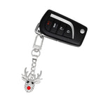 Keychain Rudolph Reindeer Silver Purse Charm Clip
