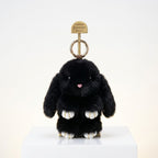 Fluffy Black Plush Bunny Keychain Bag Charm
