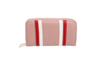 Striped Double Zipper Wallet