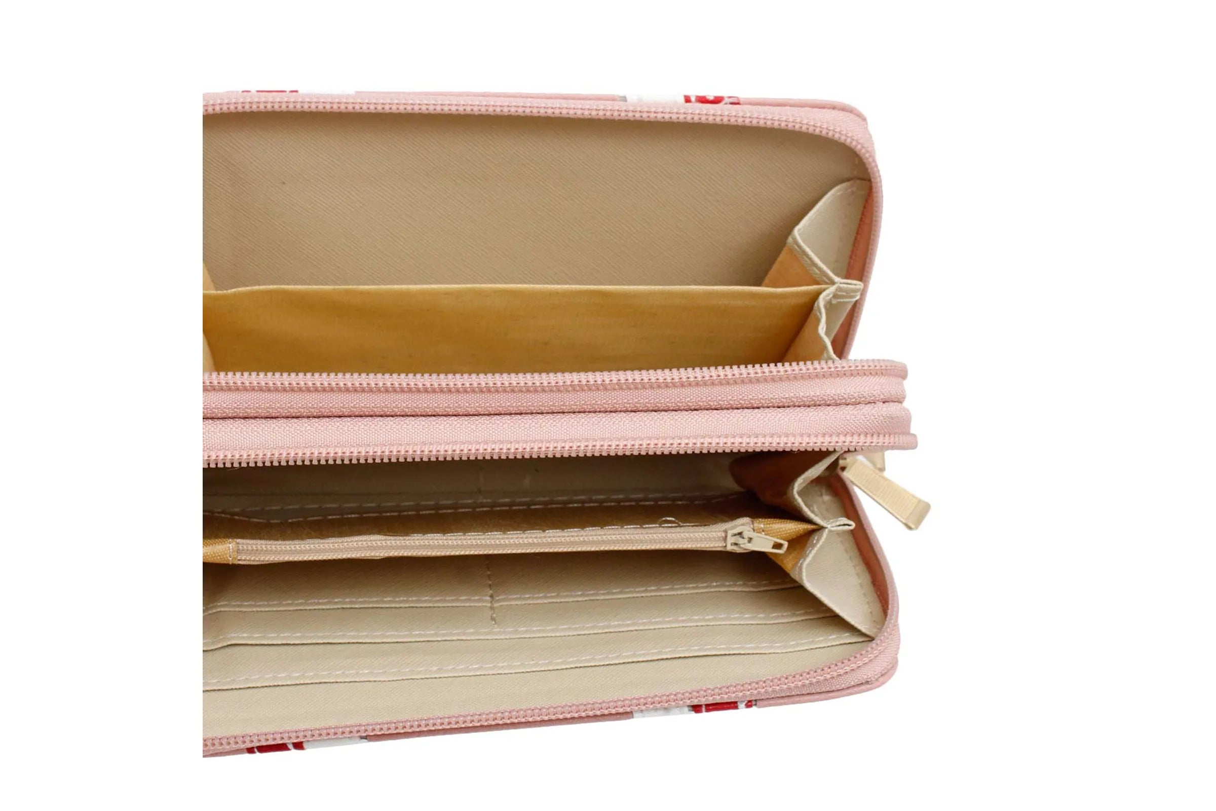 Striped Double Zipper Wallet