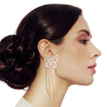 Gold Elegant Butterfly Fringe Earrings