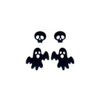 2 Pair Black Spooky Studs