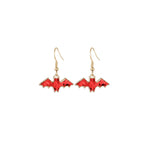 Red Glitter Bat Earrings