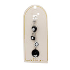 Keychain Black and White Camellia Charms Bag Clip